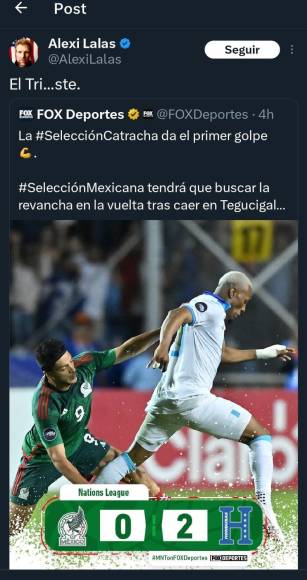 El exfutbolista de Estados Unidos, Alexi Lalas, se burló de México tras la derrota ante Honduras y con un juego de palabras expresó: “El Tri...ste”.