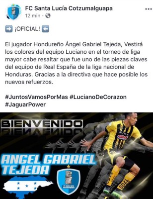 Ángel Tejeda deja el Real España y jugará en Guatemala