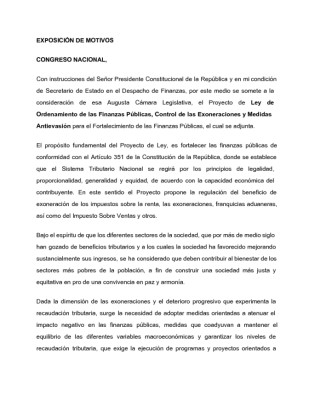 Decreto de Ley de Ordenamiento de las Finanzas Públicas