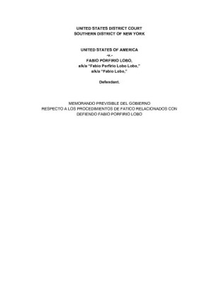 Documento de la acasación a Fabio Lobo en EUA