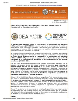 Lista de acusados por la Ufecic-Maccih por caso Arca Abierta sobre la Asociación 'Planeta Verde'