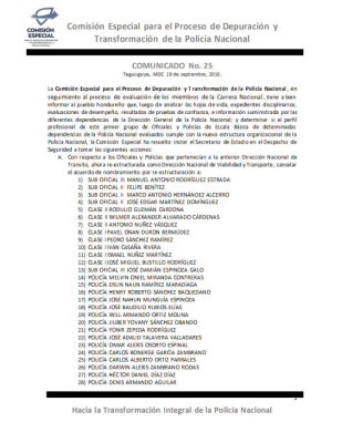 Comisión recomienda cancelar a 193 policías