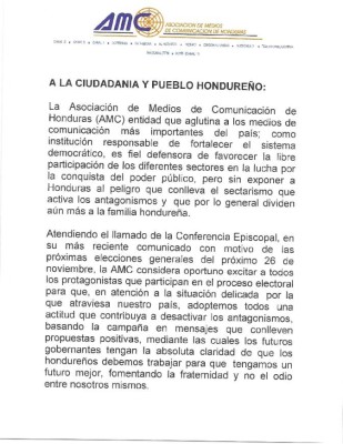 Medios llaman a candidatos a una campaña sin odio