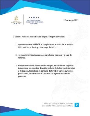 OFICIAL: Sinager niega autorización de pilotaje para ingreso de aficionados a los estadios