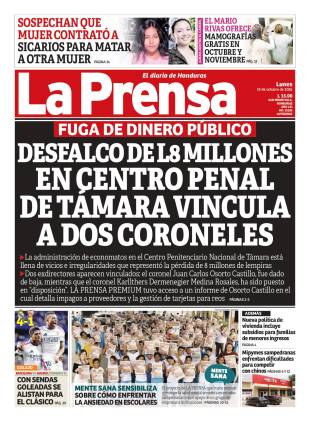 Portada de la edición impresa de DIARIO LA PRENSA de este lunes 19 de octubre de 2026.
