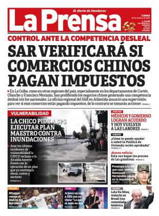 Portada de la edición impresa de DIARIO LA PRENSA del lunes 26 de octubre de 2026.