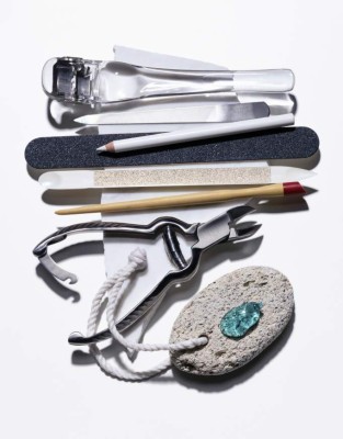 Manicure and Pedicure tools on white background