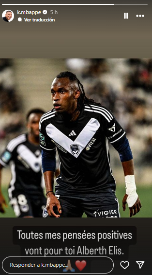 El mensaje de Mbappé en donde le reitera su apoyo al hondureño Alberth Elis.