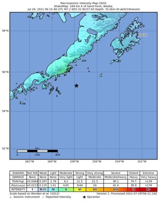 Fuerte terremoto de magnitud 8,2 sacude Alaska