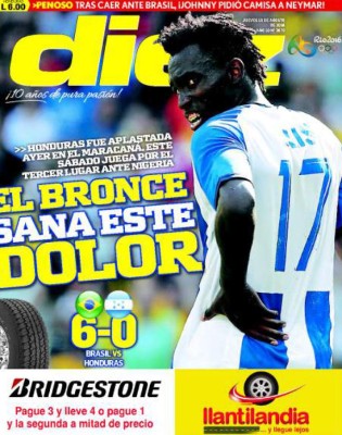 Las portadas luego de la goleada de Brasil a Honduras