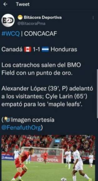Los panameños no se quedaron atrás y señalaron que Honduras sacó un punto de oro.