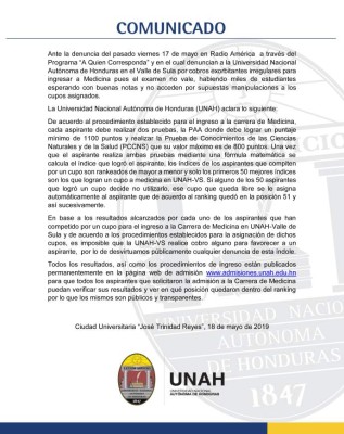 Universidad Autónoma de Honduras regresa a clases este lunes   