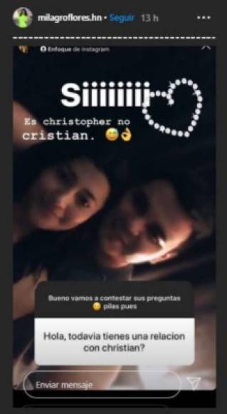 Un día antes del video, Milagro confirmó que su relación con el presentador Christopher Hernández sigue en pie.