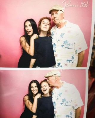 Bruce Willis y Demi Moore juntos para celebrar a su hija