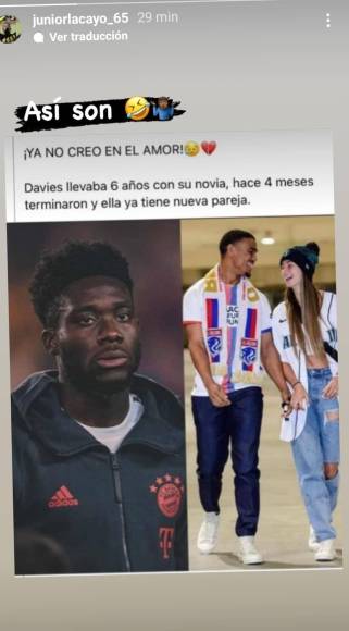 El delantero hondureño Júnior Lacayo fue uno de los que se pronunció en sus redes sociales tras conocer la noticia: “Así son”, señaló el atacante del Real España.