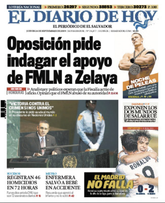 Destitución de Zelaya fue legal: estudio de EUA