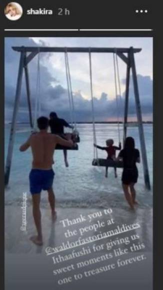 La estrella compartió varias fotos de sus vacaciones en familia en sus redes sociales.