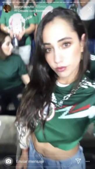 La modelo e influencer Kevy Caputo también estuvo en el MetLife Stadium de Nueva York, donde México goleó (3-0) a Estados Unidos.