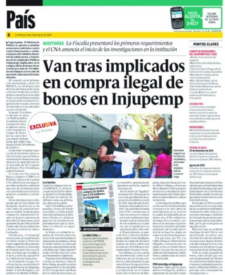 Desfalco a Injupemp por pago de abogados es de L16.7 millones