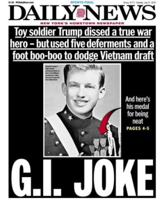 Donald Trump, expuesto como un cobarde de guerra