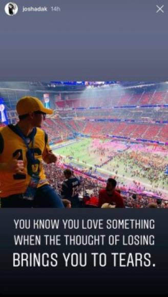 La última historia de Joshadak en su supuesta cuenta de Instagram, es asistiendo al Super Bowl,