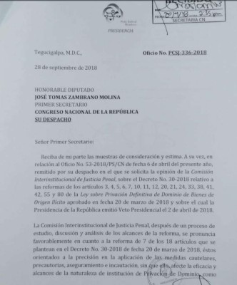 Comisión de Justicia Penal a favor de reformas sobre Ley de Privación