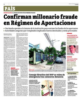 Requieren a 18 personas por desfalco en el RAP