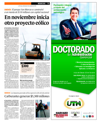 Energías renovables suman una inversión de $585 millones