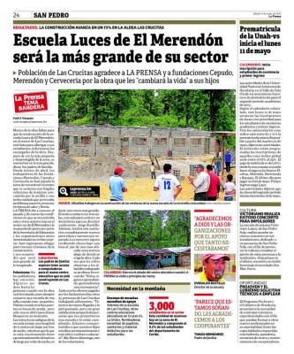 Las Crucitas realizó su sueño y estrena escuela para sus niños