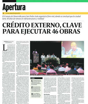 Inversión privada, vital para resolver el problema vial en San Pedro Sula