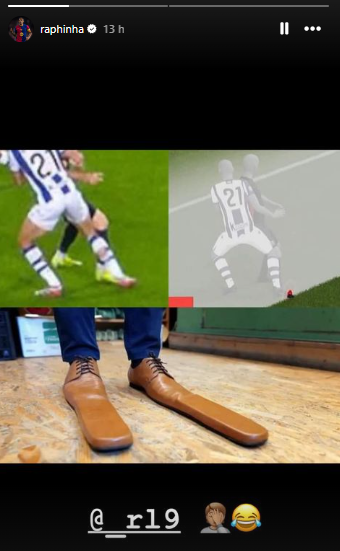 La publicación de Raphinha en sus redes sociales.