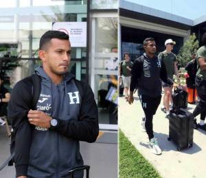 Edwin Rodríguez a su regreso con la Selección de Honduras al aeropuerto Palmerola.