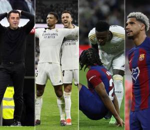 Las imágenes del vibrante Clásico que le ganó el Real Madrid (3-2) al FC Barcelona en el Santiago Bernabéu, dejando prácticamente sentenciado el título de la Liga Española 2023-2024.