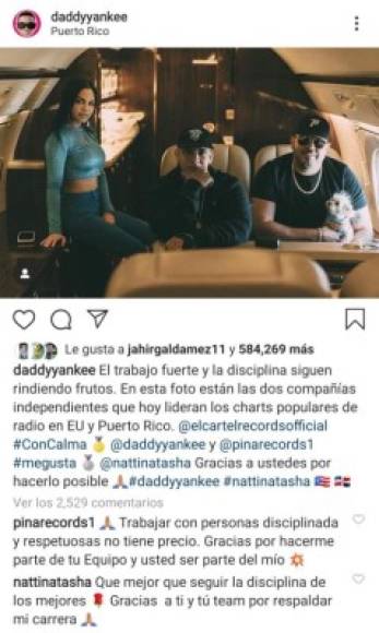 La polémica creció hace algunos meses cuando Natti fue criticada por viajar en el avión personal de Daddy Yankee, los seguidores no perdonaron eso, y la tildan como amante del rey del reguetón.