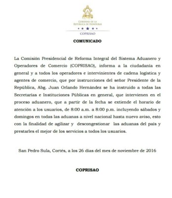 Comisión abrirá predios en aduanas para evitar pagos de sobreestadía