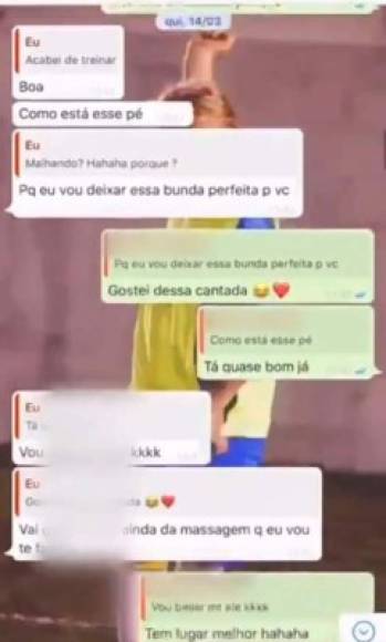 ''Son momentos íntimos, pero es necesario exponerlos para probar que realmente no ocurrió nada de más', afirma Neymar, mientras mostraba los mensajes de Whatsapp.