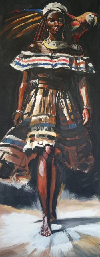 La obra pictórica “Belleza Garífuna”.