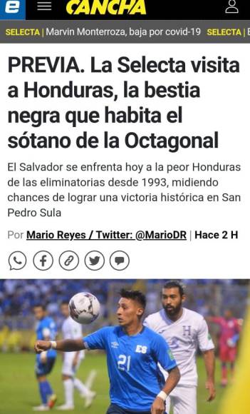 Otros medios de El Salvador indican que Honduras es su bestia negra.