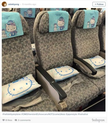 Un avión inspirado en Hello Kitty