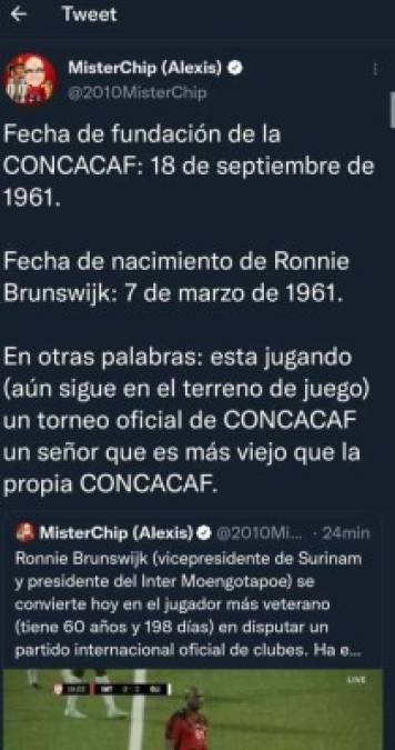 MisterChip señaló que Ronnie Brunswijk tiene más año que la propia área de Concacaf.