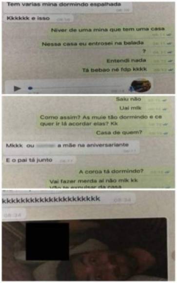 Algunos de los mensajes de WhatsApp que envió el jugador brasileño Daniel Correa antes de ser asesinado.