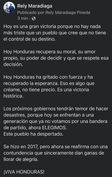 Famosos hondureños reaccionan a resultados de las elecciones generales 2021