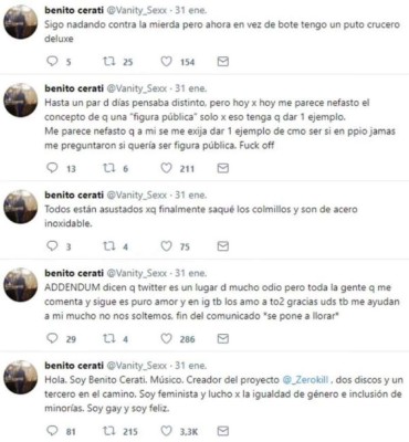 Hijo de Gustavo Cerati se declara gay