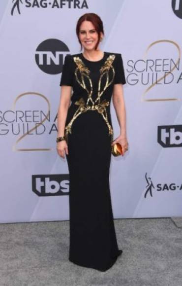La anfitriona de los Screen Actors Guild Awards esta noche, la actriz Megan Mullally.