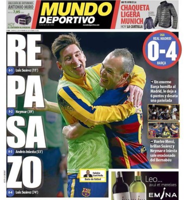 Prensa española se rinde ante la exhibición del Barcelona