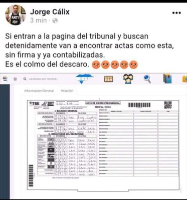 Investigan a empleado que subió acta al sistema por orden de la Alianza