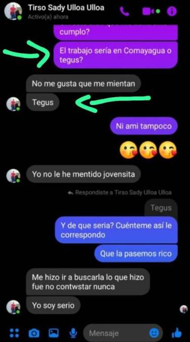 Chats en los que Tirso Ulloa pedía favores sexuales a mujeres