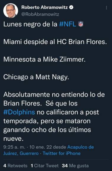 “Absolutamente no entiendo lo de Brian Flores”, ese es otro de los comentarios de los periodistas en las redes sociales.