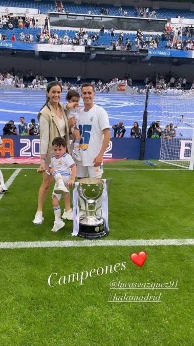 Macarena Rodríguez - Lucas Vázquez celebró con su pareja y sus hijos.