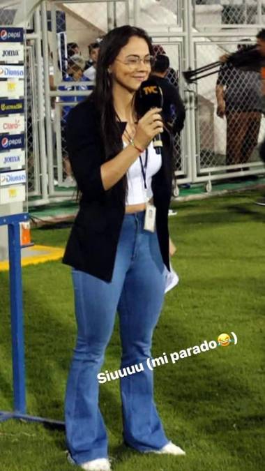 Isabel Zambrano dio cobertura al partido Motagua-Real Sociedad en el estadio Carlos Miranda de Comayagua.